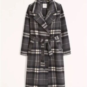 Plaid Wool-Blend Coat